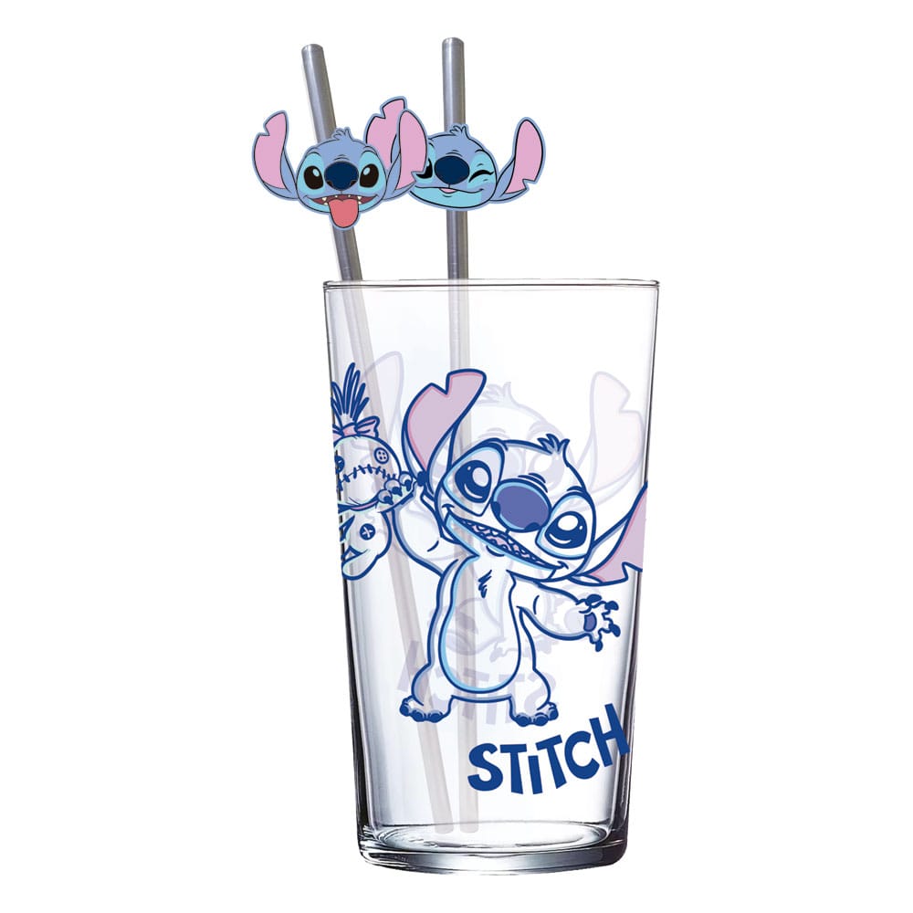 Stor Lilo & Stitch sklenice s brčkem Stitch 485 ml