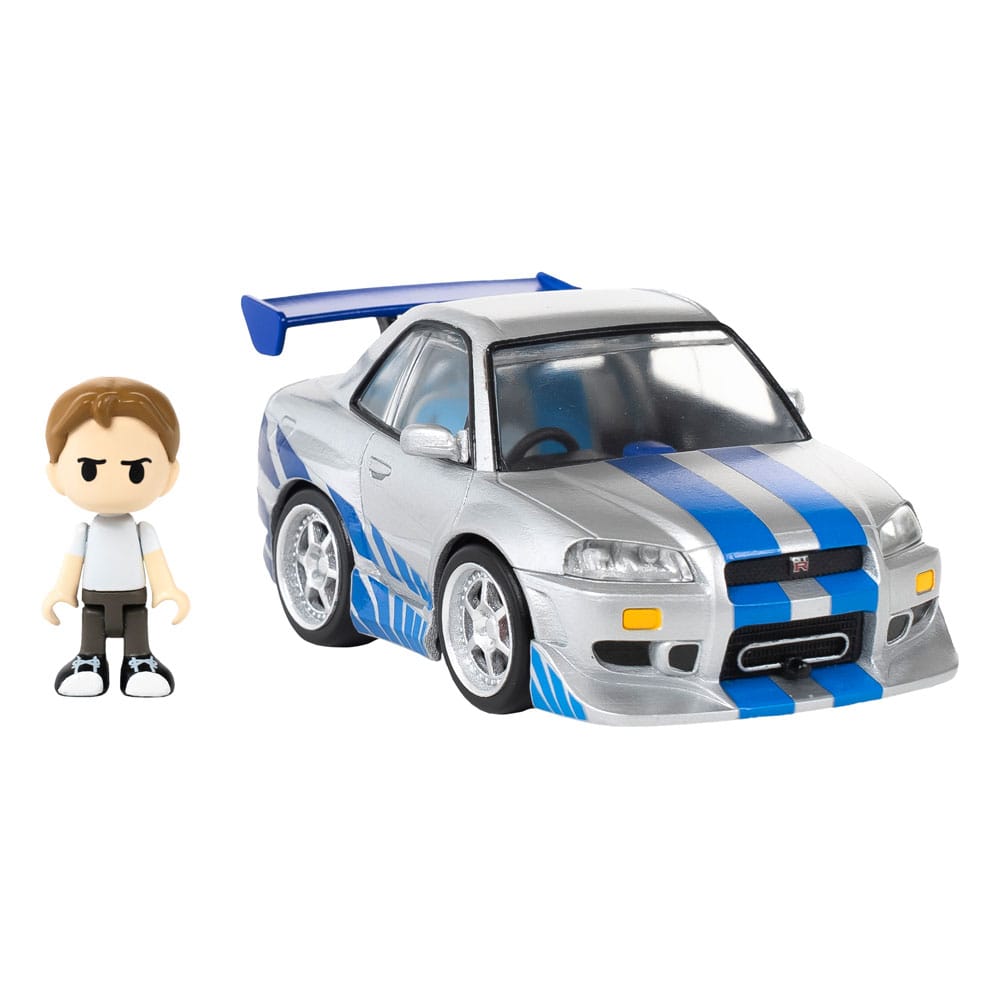 Takara Tomy Fast & Furious Q-Village vozidlo s minifigurkami Nissan Skyline GT-R (R34) 9 cm