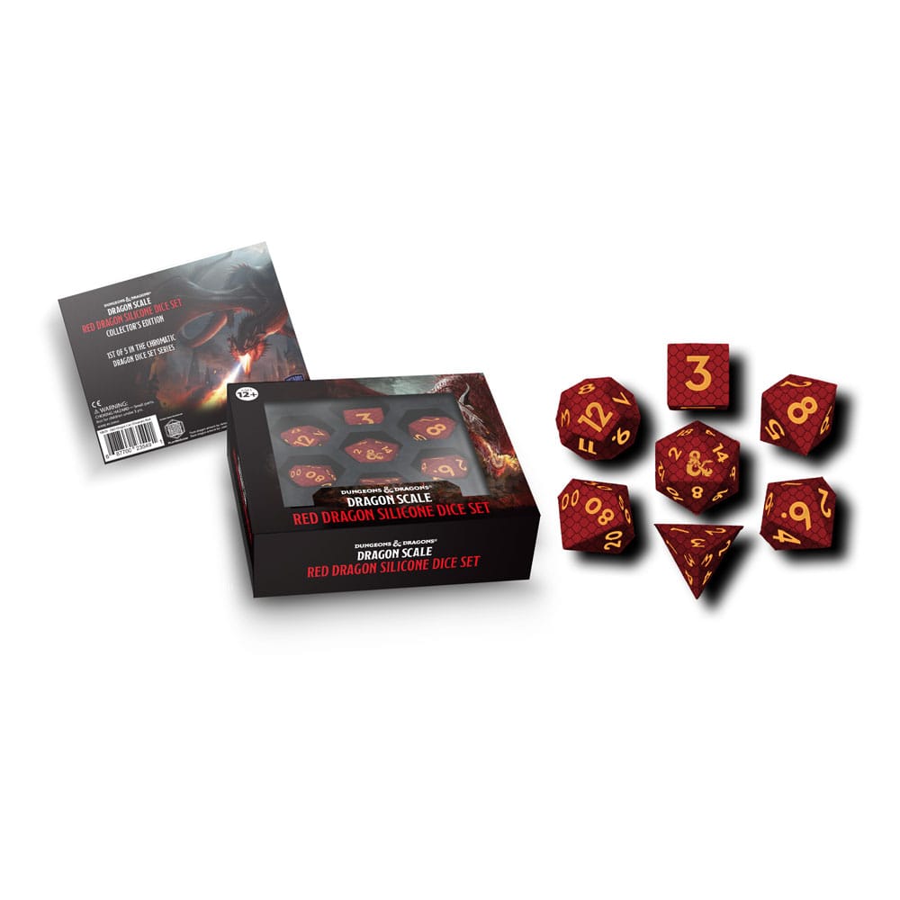 FanRoll Dungeons & Dragons Premium Silicon Dice Set Dragon Scale Red (7)