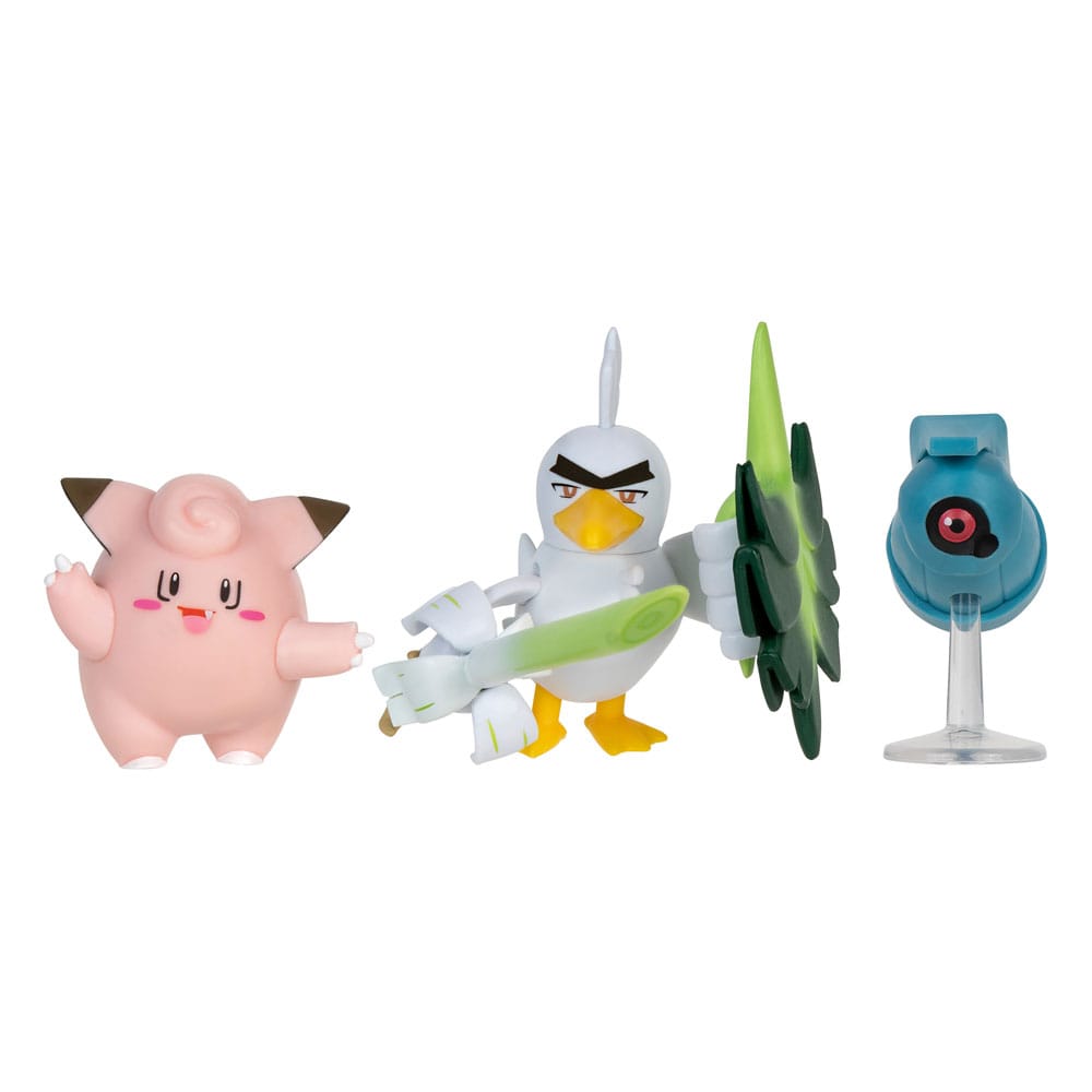 Jazwares Pokémon Battle Figure Set 3-Pack Clefairy, Beldum, Sirfetch'd 5 cm
