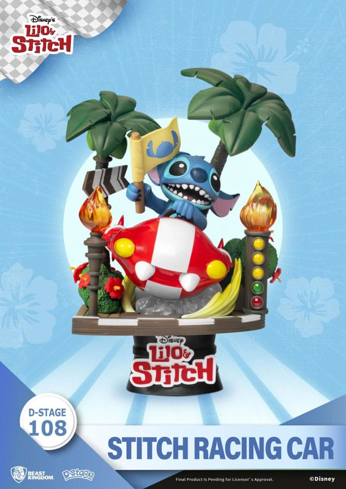 Beast Kingdom Toys Disney: Lilo & Stitch - Stitch Racing Car PVC Diorama