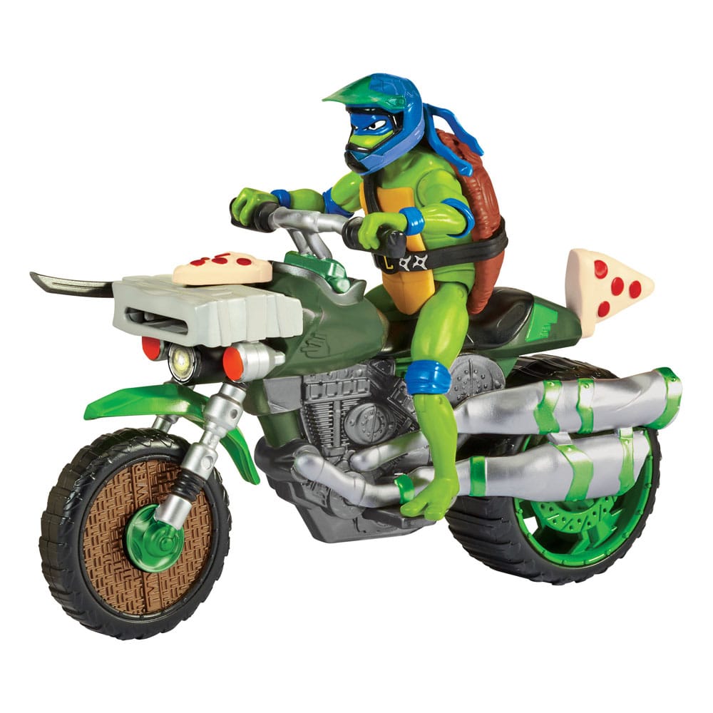 Playmates Teenage Mutant Ninja Turtles: Mutant Mayhem Drive N Kick akční figurka Leonardo & Motorcycle 11 cm