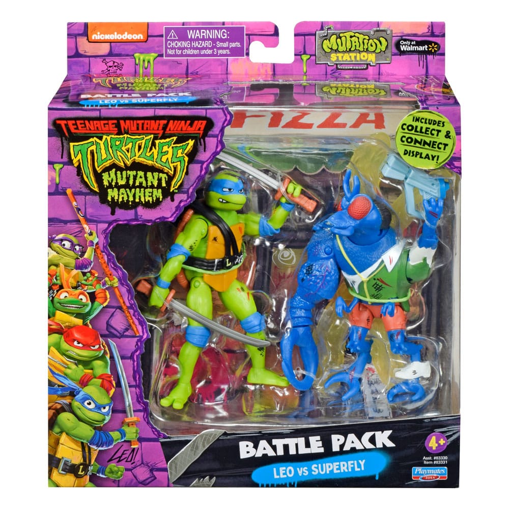 Playmates Teenage Mutant Ninja Turtles akční figurka Leonardo vs. Super Fly 11 cm