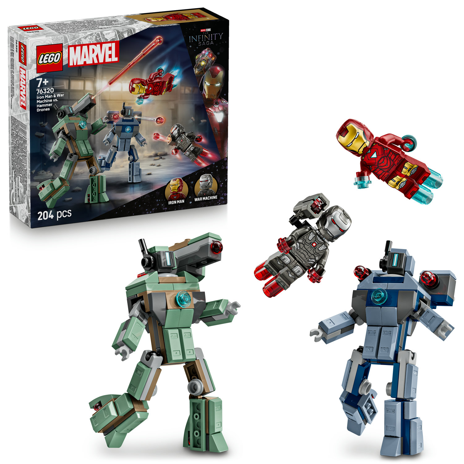 Lego Marvel Super Heroes™ LEGO® Iron Man a War Machine vs. Hammerovy Drony (76320)