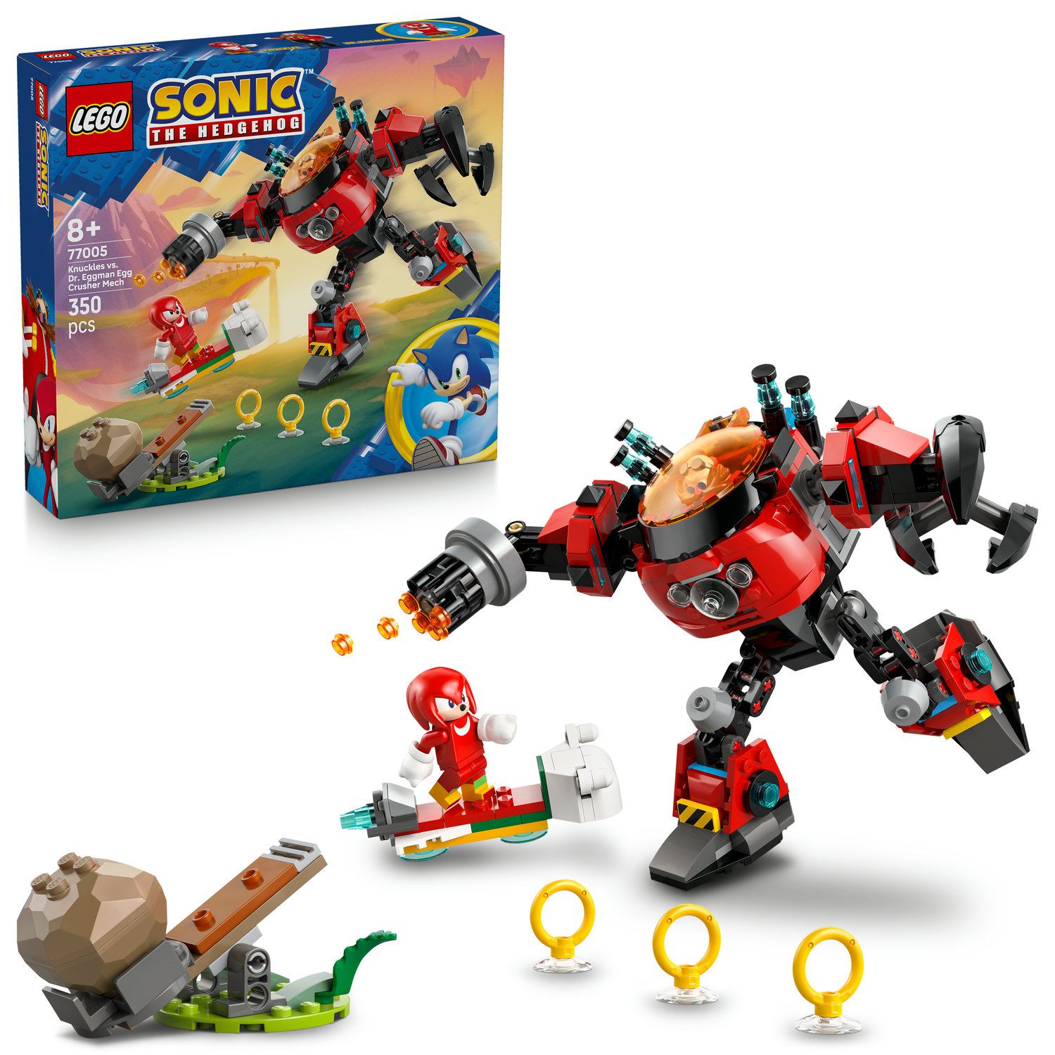 Lego Sonic the Hedgehog™ LEGO® Knuckles vs. Dr. Eggman: Robotický oblek Egg Crusher (77005)