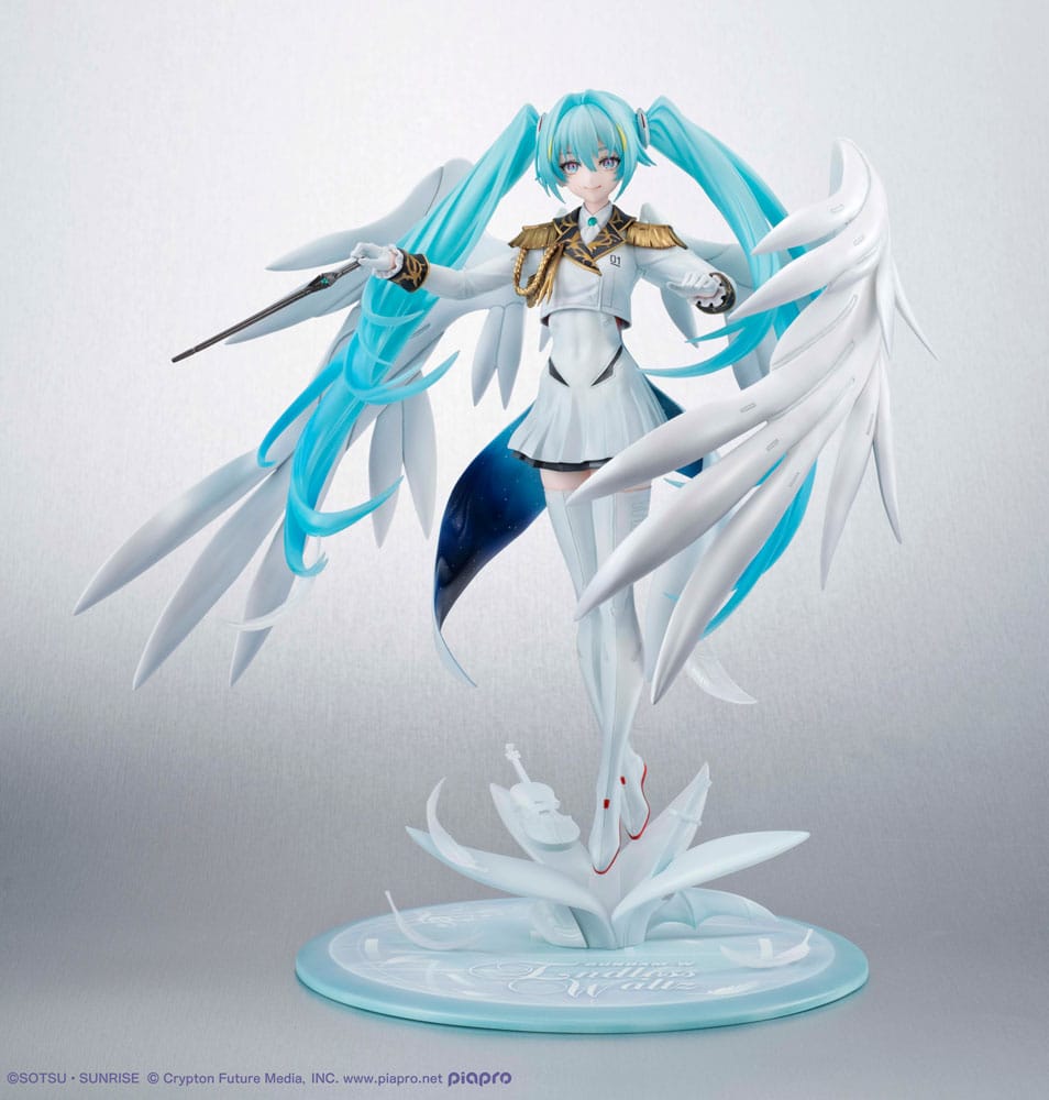 Megahouse Mobile Suit Gundam x Hatsune Miku Lucrea PVC soška Hatsune Miku x Wing Gundam Zero EW 45th Anniversary 27 cm