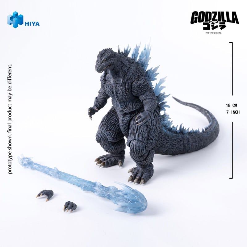 Hiya Toys Godzilla Against Mechagodzilla (2002) Exquisite Basic akční figurka Heat Ray Godzilla 18 cm