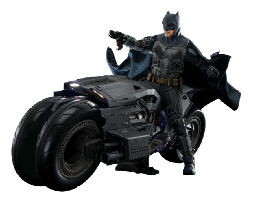 Hot Toys The Flash Movie Masterpiece Action Figure wih Vehicle 1/6 Batman & Batcycle Set 30 cm