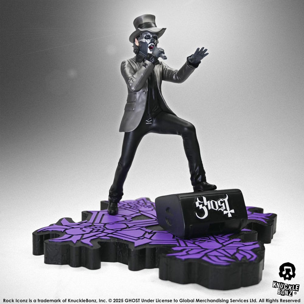 KnuckleBonz Ghost Rock Iconz soška Papa V Perpetua Top Hat 22 cm