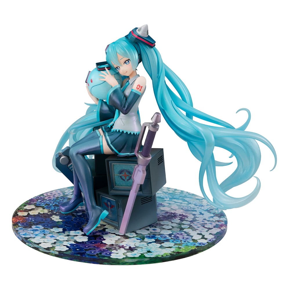 Megahouse Mobile Suit Gundam x Hatsune Miku Lucrea PVC soška Hatsune Miku x OO Gundam 45th Anniversary 17 cm