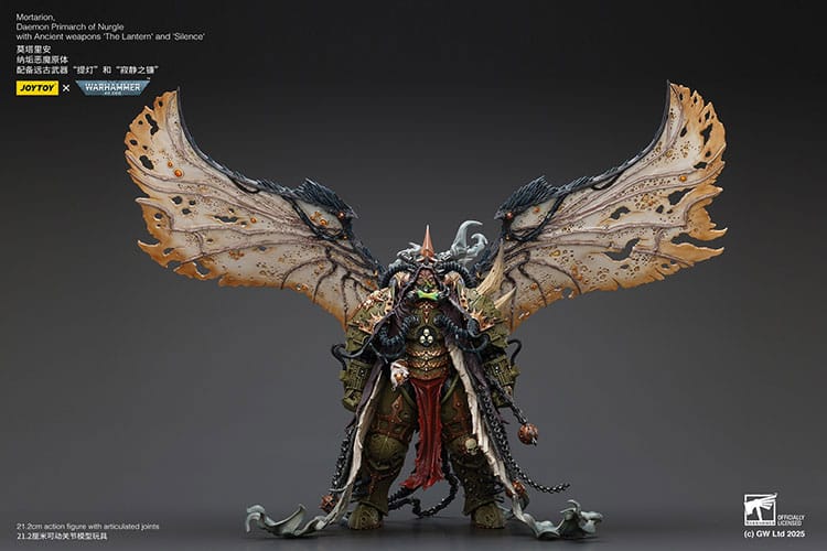 Joy Toy (CN) Warhammer 40k akční figurka 1/18 Mortarion Daemon Primarch of Nurgle with Ancient weapons The Lantern and Silence 21 cm