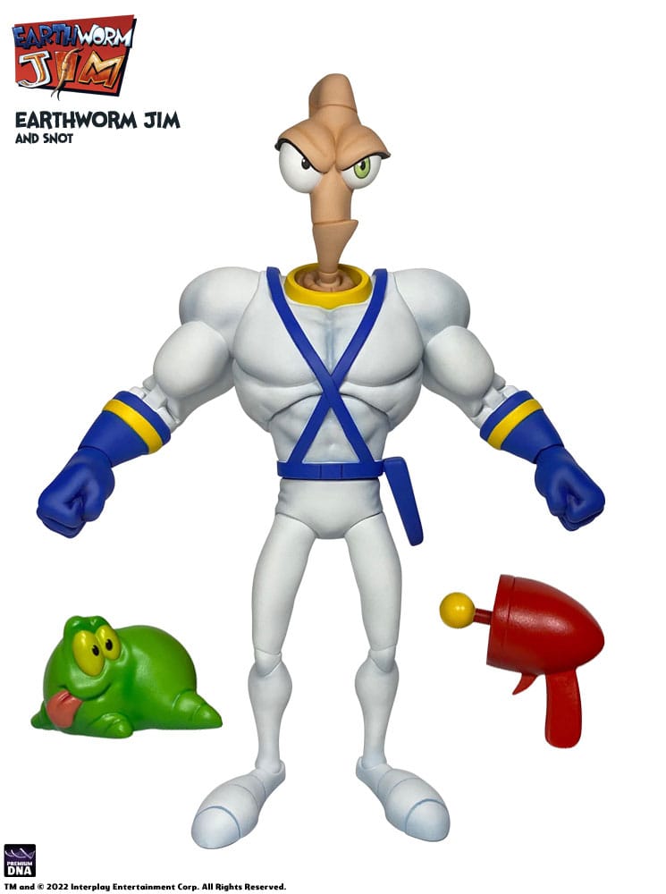 Premium DNA Toys Earthworm Jim Action Figure Wave 1: Earthworm Jim & Snot 15 cm