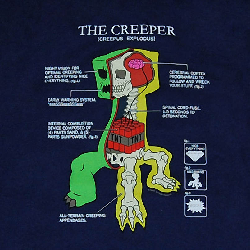 Minecraft tričko - Creeper Anatomy