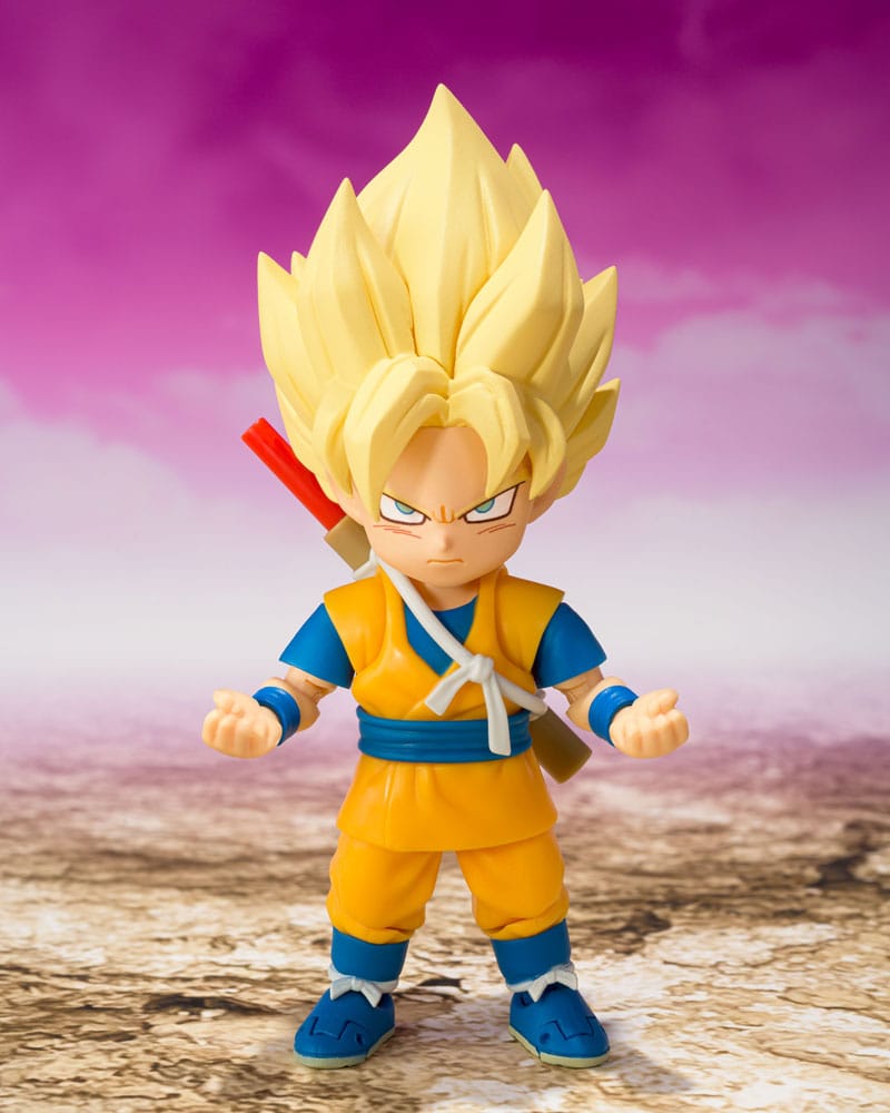Bandai Tamashii Nations Dragon Ball S.H.Figuarts akční figurka Super Saiyan Son Goku (mini) Daima 8 cm