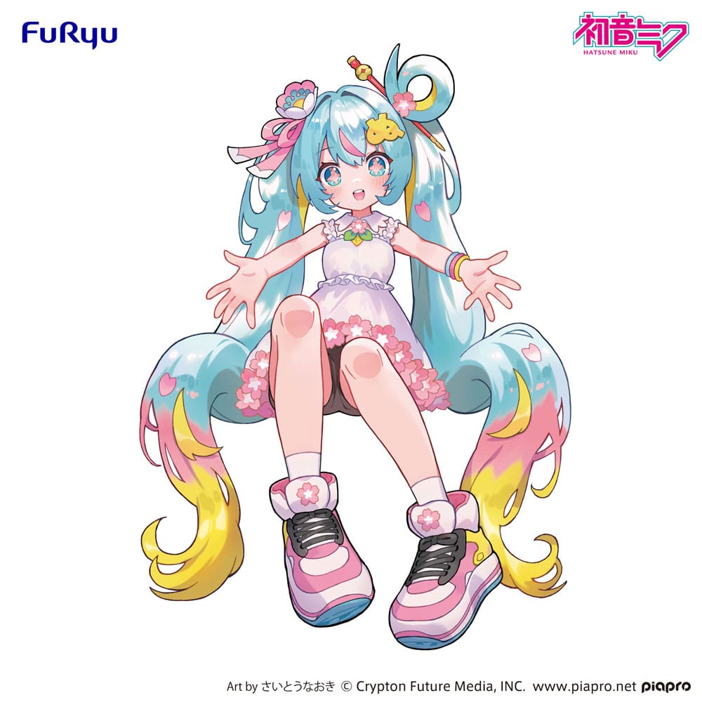 Furyu Hatsune Miku Noodle Stopper PVC soška Hatsune Miku 10th Anniversary 14 cm