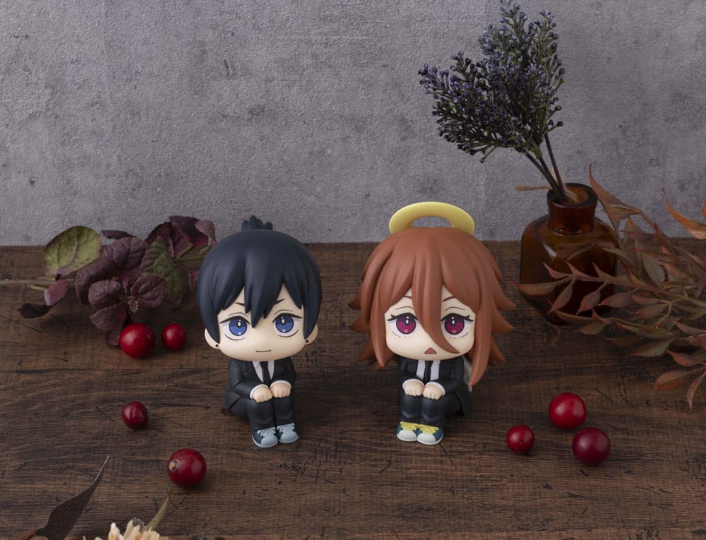 Megahouse Chainsaw Man The Movie: Reze Arc Look Up PVC soška Aki Hayakawa Smile Ver. & Angel Devil Set (with gift) 11 cm