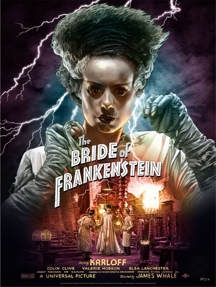 Sideshow Collectibles Bride of Frankenstein Art Print Bride of Frankenstein (Color Variant) by Ruiz Burgos 61 x 46 cm - bez rámu