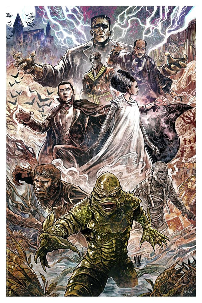 Sideshow Collectibles Universal Monsters Art Print Universal Monsters by Vincenzo Riccardi 61 x 41 cm - bez rámu
