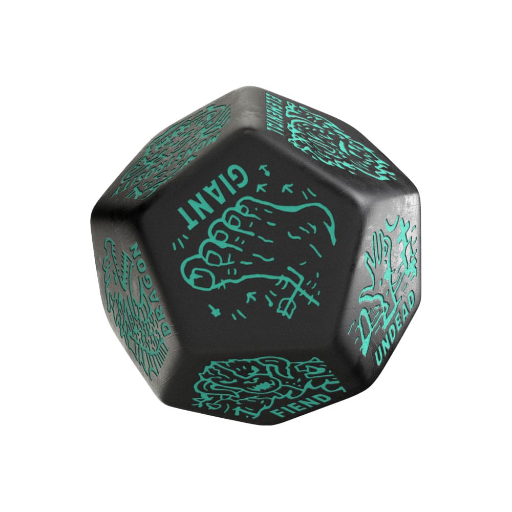 Q Workshop Viridian Jumbo Dice Monster Generator Die D12 Black