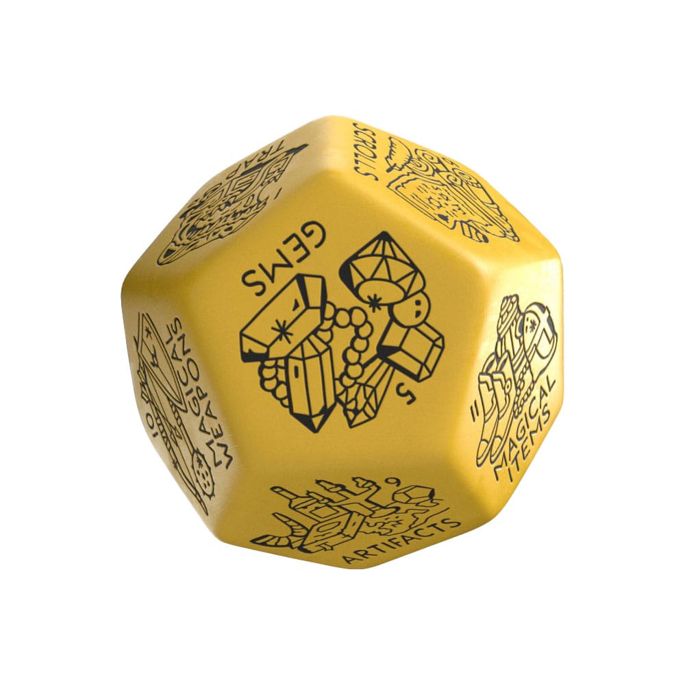 Q Workshop Viridian Jumbo Dice Treasure Generator Die D12 Yellow
