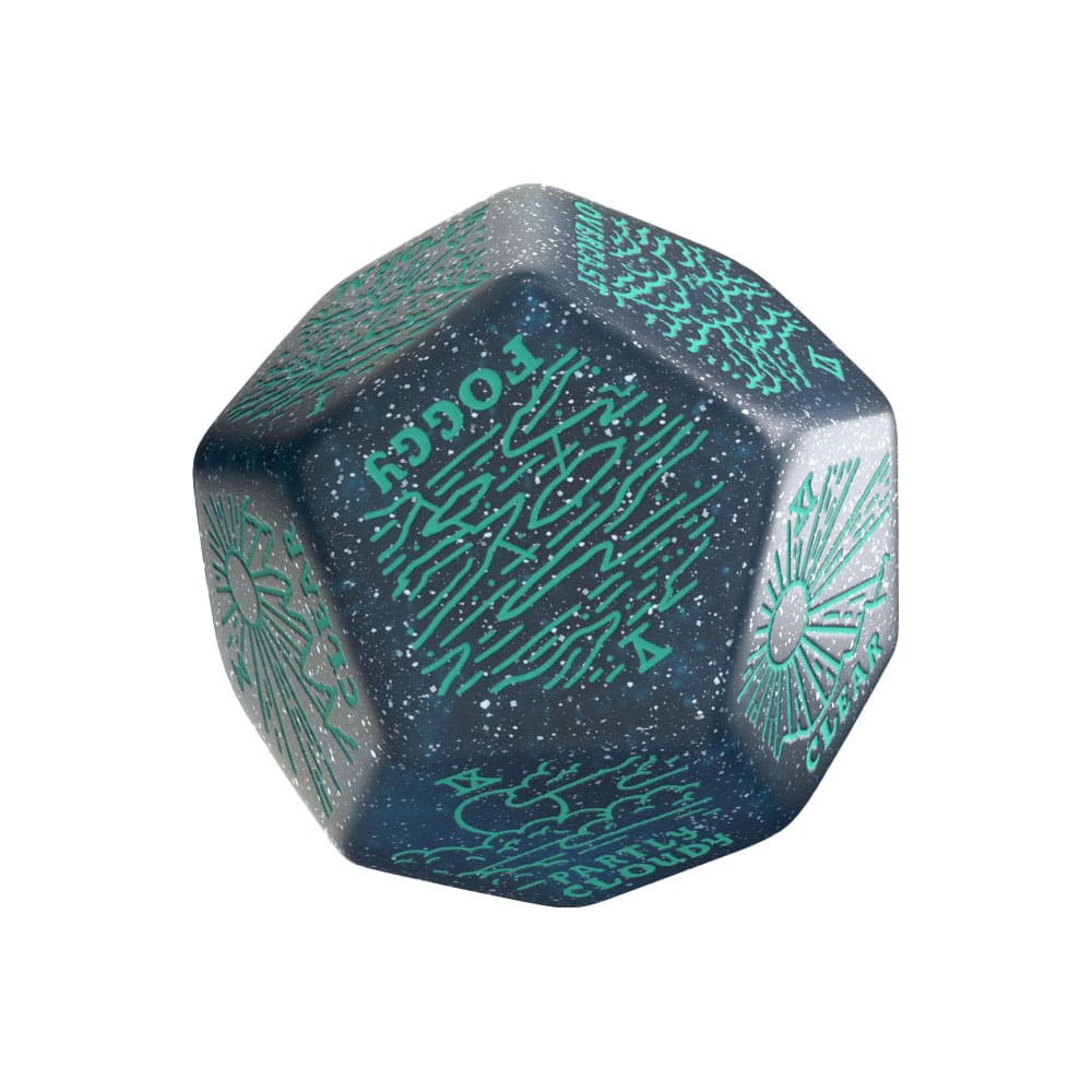 Q Workshop Viridian Jumbo Dice Weather Generator Die D12 Turquise