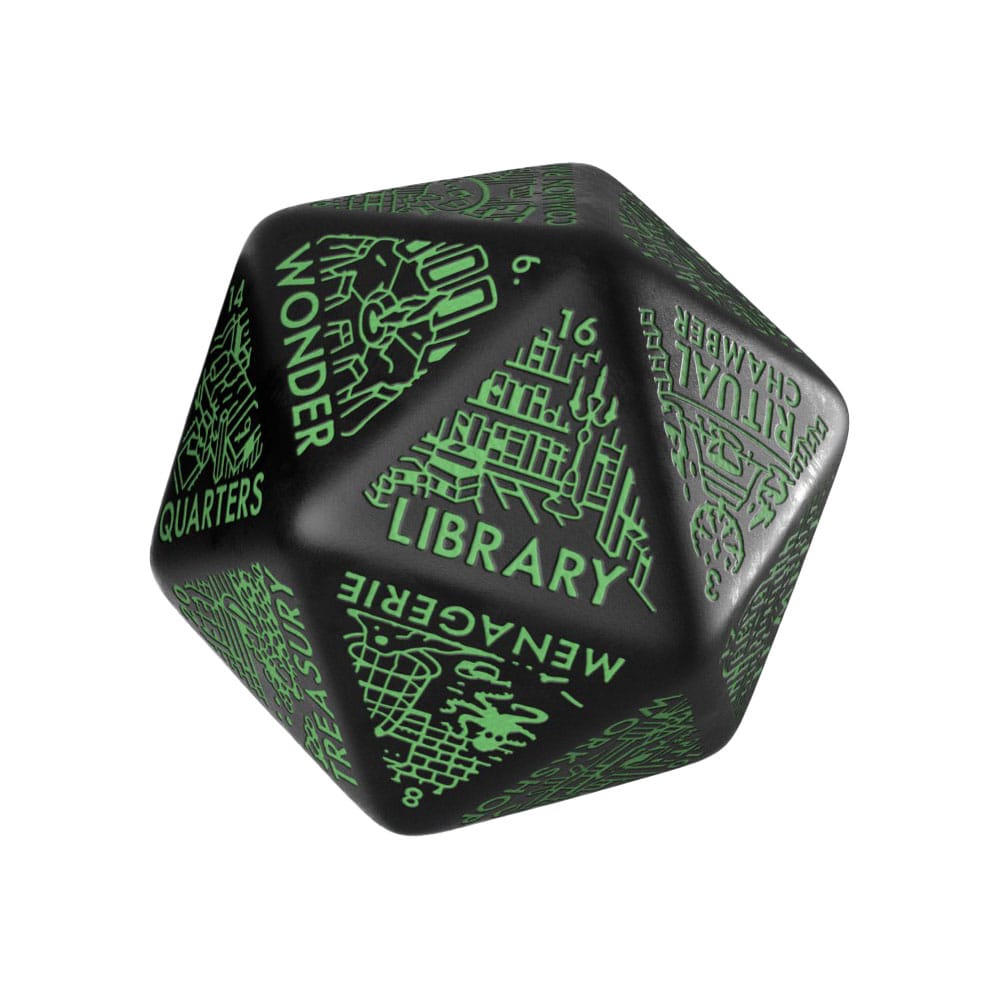 Q Workshop Viridian Jumbo Dice Dungeon Room Generator D20 Black