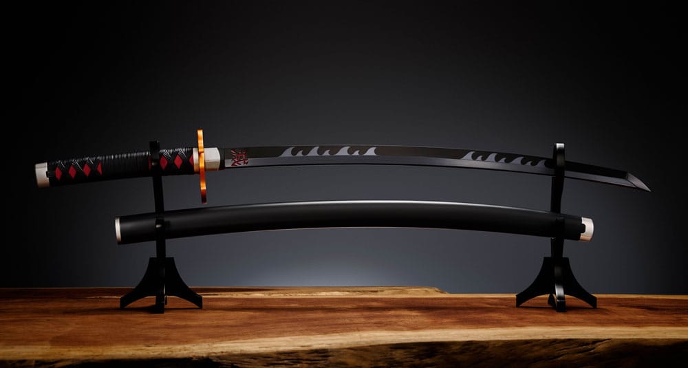Bandai Tamashii Nations Demon Slayer: Kimetsu no Yaiba Proplica Replica 1/1 Nichirin Sword (Tanjiro Kamado) Kyojuro Rengoku´s Sword Gueard Ver. 88 cm