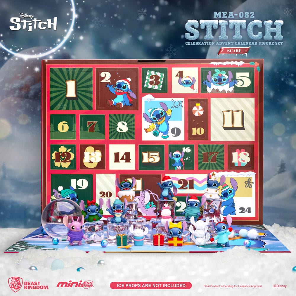 Beast Kingdom Toys Lilo & Stitch Mini Egg Attack Advent Calendar Stitch celebration Figure Set (Cookie) 10 cm
