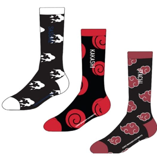 Difuzed Naruto Socks Sasuke, Kakashi, Itachi 3-Pack 43-46