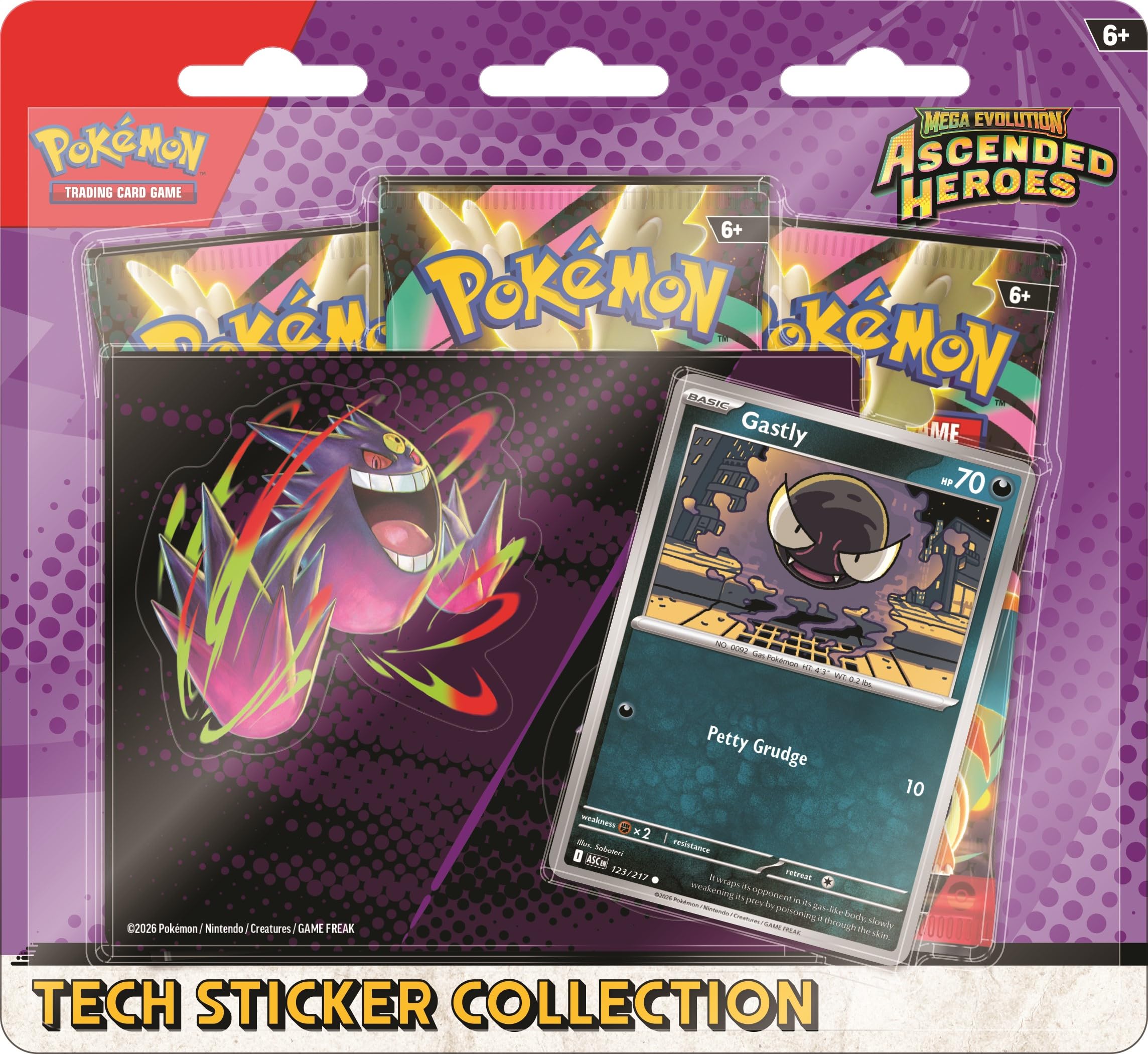 Nintendo Pokémon TCG: Mega Evolution – Ascended Heroes Tech Sticker Collection - Ghastly