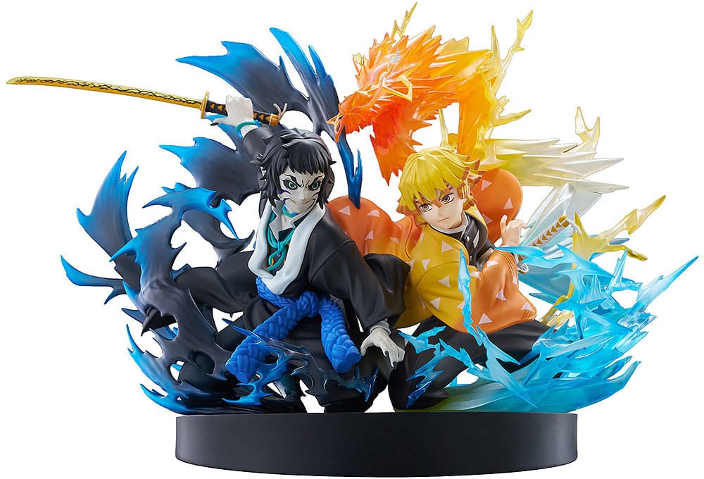 Aniplex Demon Slayer: Kimetsu no Yaiba PVC soška Zenitsu Agatsuma & Kaigaku 15 cm