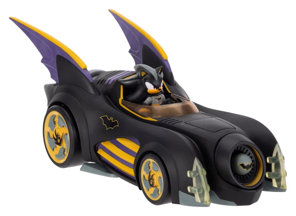 Jakks Pacific DC x Sonic - The Hedgehog akční figurka with Vehicle Shadow Batman & Batmobile 6 cm