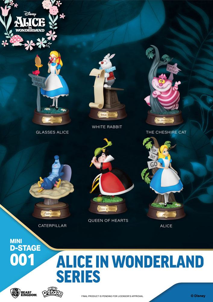 Beast Kingdom Toys Alice in Wonderland Mini Diorama Stage sošky 6-pack 10 cm