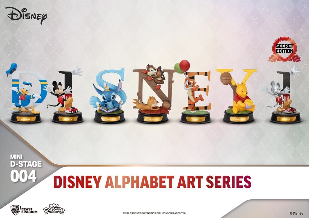 Beast Kingdom Toys Disney Mini Diorama Stage sošky 6-pack Alphabet Art 10 cm