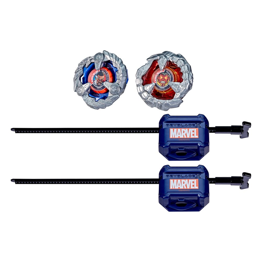 Hasbro Beyblade X and Marvel Collab Captain America 4-70GB vs. Red Hulk 1-80R