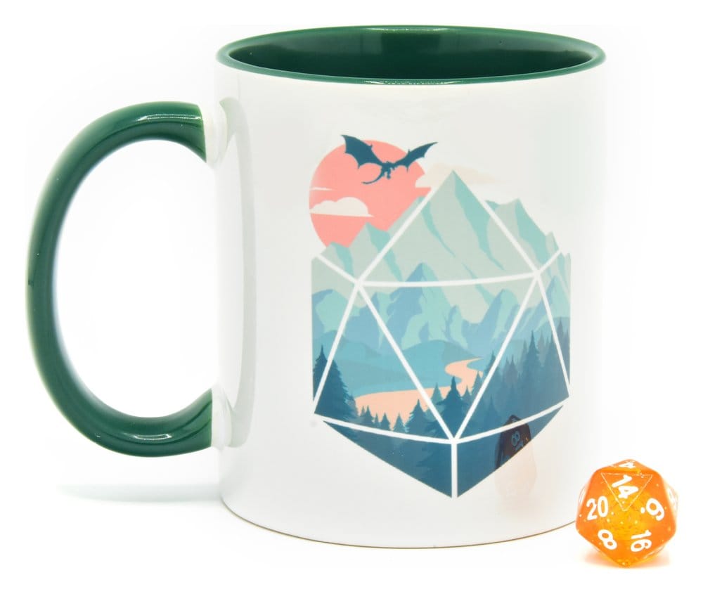 Glassstaff Gift Set hrnek & Dice D20 A D20 Scene