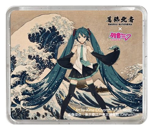 Presence CO., LTD. Katsushika Hokusai x Hatsune Miku 3D Magnet Thirty-six Views of Mount Fuji The Great Wave off Kanagawa