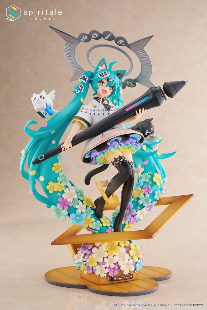 Taito Prize Hatsune Miku x Naoki Saito PVC Statue 1/7 My figurka Making! The Painter Ver. 34 cm