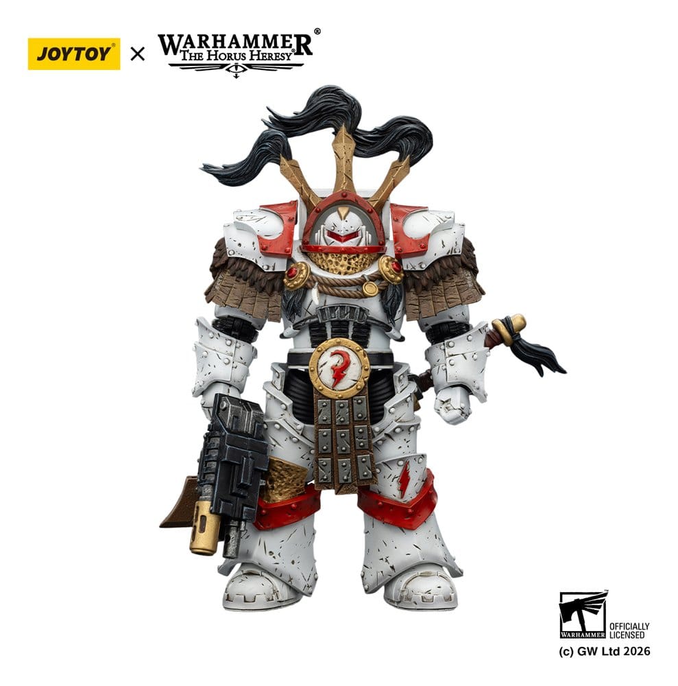 Joy Toy (CN) Warhammer 40,000 akční figurka White Scars Legion Praetor in Cataphractii Terminator Armour with Cyber Hawk Chogorian sword and combi-me…