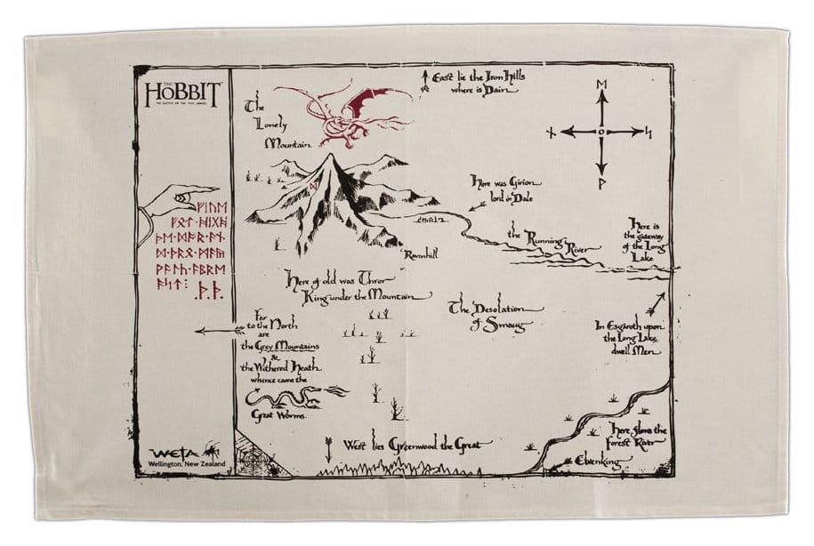 Weta Workshop The Hobbit utěrka Thorins Map 72 cm