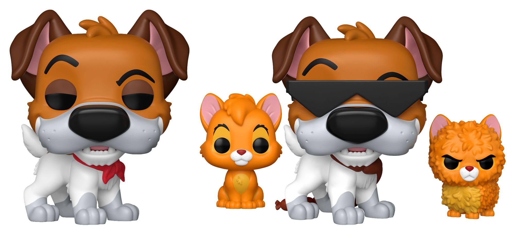 Funko Oliver & Co. POP!&Buddy Movies Vinyl Figures Dodger w/Oliver w/Chase 9 cm Assortment (6)