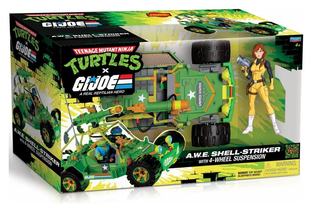 Playmates Teenage Mutant Ninja Turtles x G.I. Joe Crossover Classics Vehicle A.W.E. Shell-Striker s figurkou