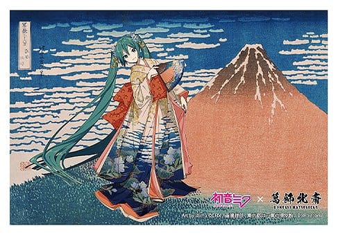 Presence CO., LTD. Hatsune Miku x Katsushika Hokusai iXima Pohlednice Fine Wind, Clear Morning (10)