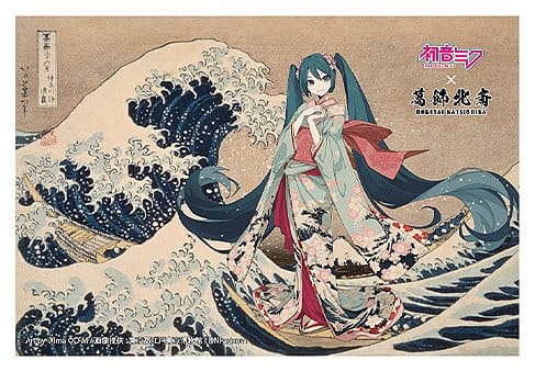 Presence CO., LTD. Hatsune Miku x Katsushika Hokusai iXima Pohlednice The Great Wave off Kanagawa (Kimono) (10)