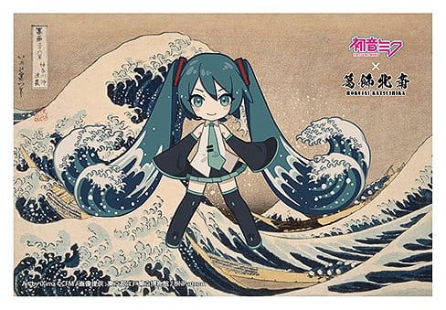 Presence CO., LTD. Hatsune Miku x Katsushika Hokusai iXima Pohlednice The Great Wave off Kanagawa (Chibi Character) (10)