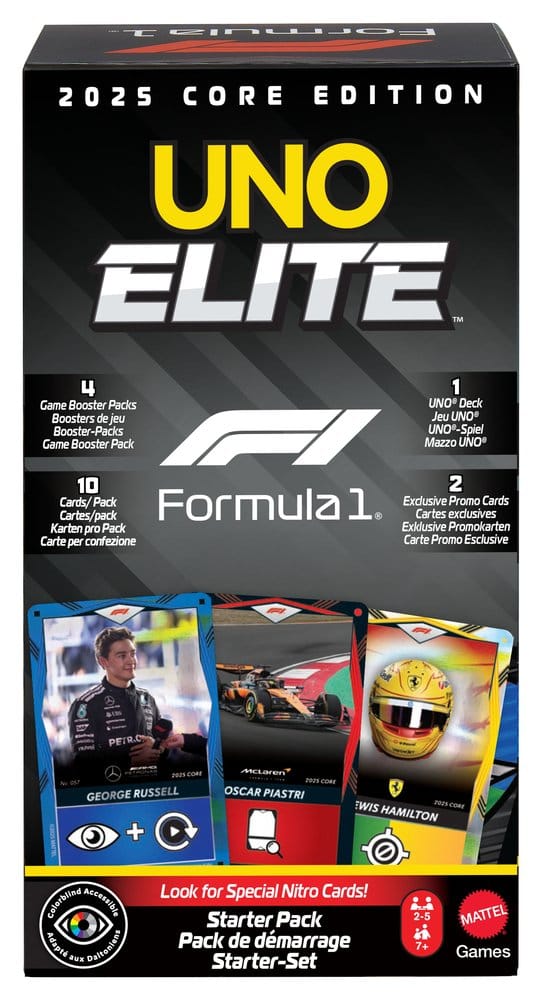 Mattel Formula 1 UNO Card Game Elite F1 Starter-Set