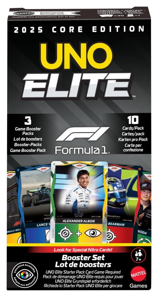 Mattel Formula 1 UNO Card Game Elite F1 Booster-Set