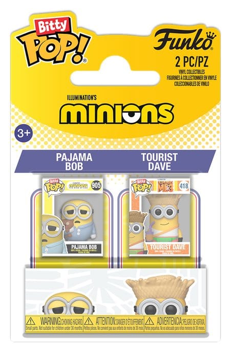 Funko Minions Bitty POP! Vinyl Figurky 2-Pack Pajama Bob & Tourist Dave 2 cm
