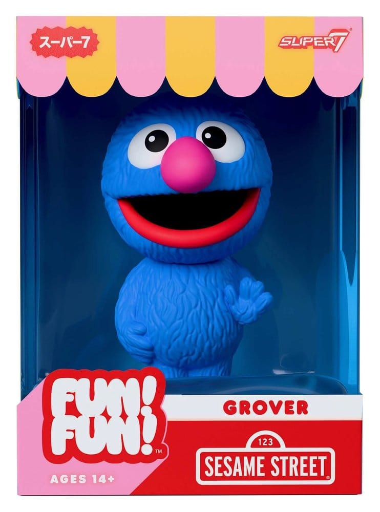 Super7 Sesame Street Fun! Fun! Soft Vinyl Figurka Wave 01 - Grover 18 cm