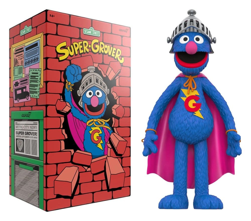 Super7 Sesame Street Supersize Vinyl Figurka Super Grover 36 cm
